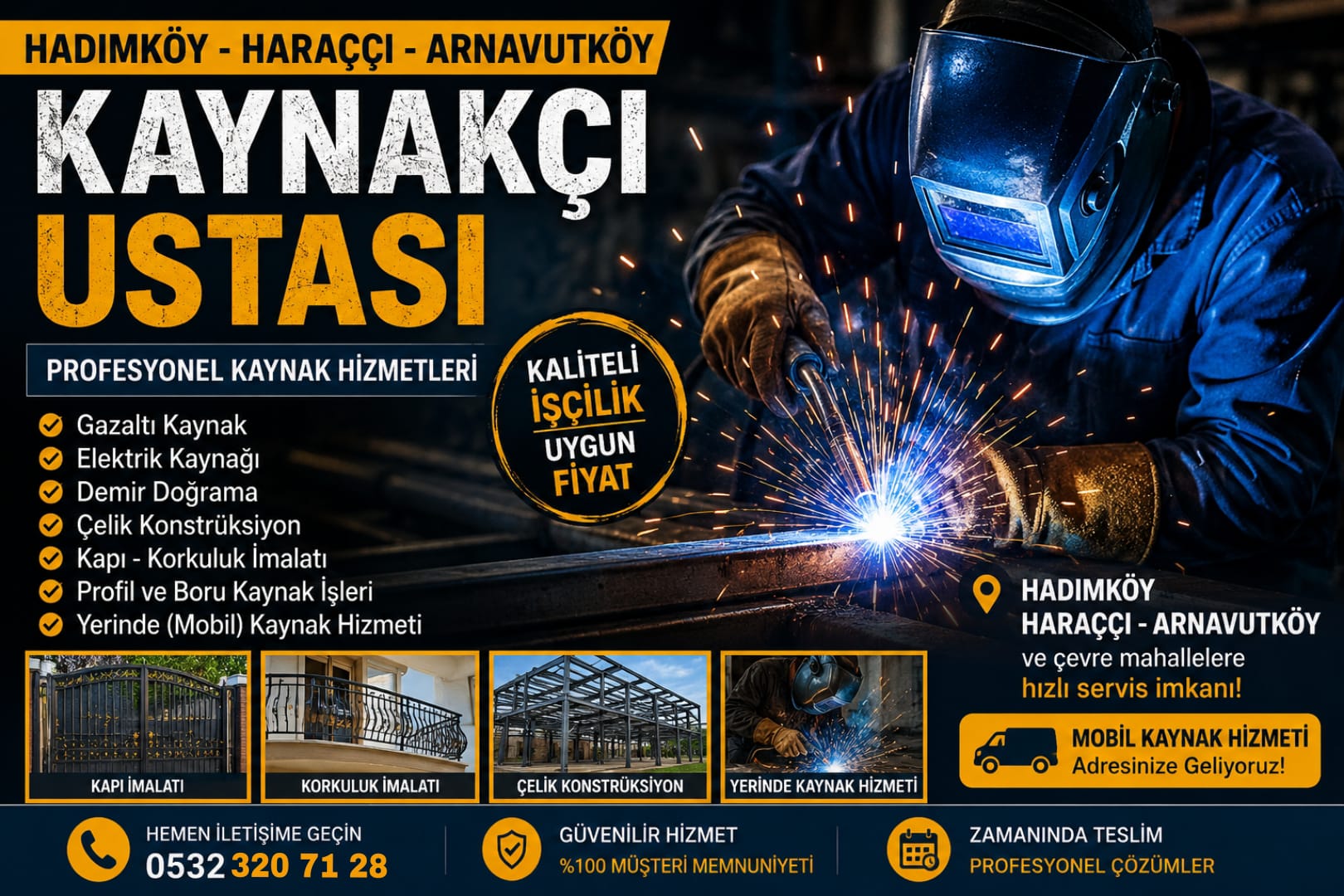 hadımköy - haraççı - arnavutköy profesyonel kaynakçı işleri